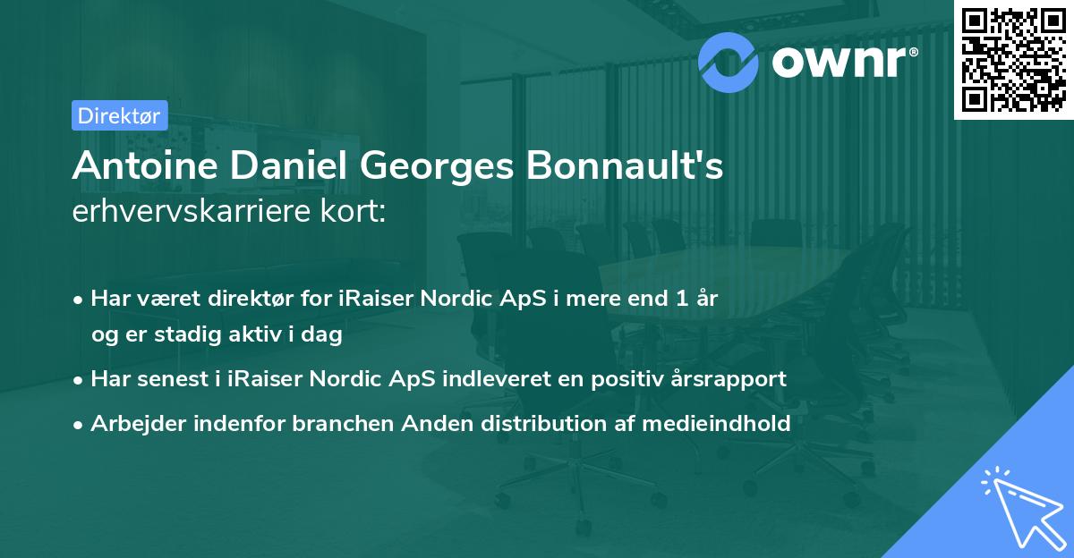 Antoine Daniel Georges Bonnault's erhvervskarriere kort