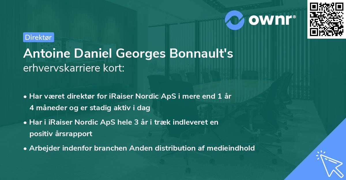Antoine Daniel Georges Bonnault's erhvervskarriere kort