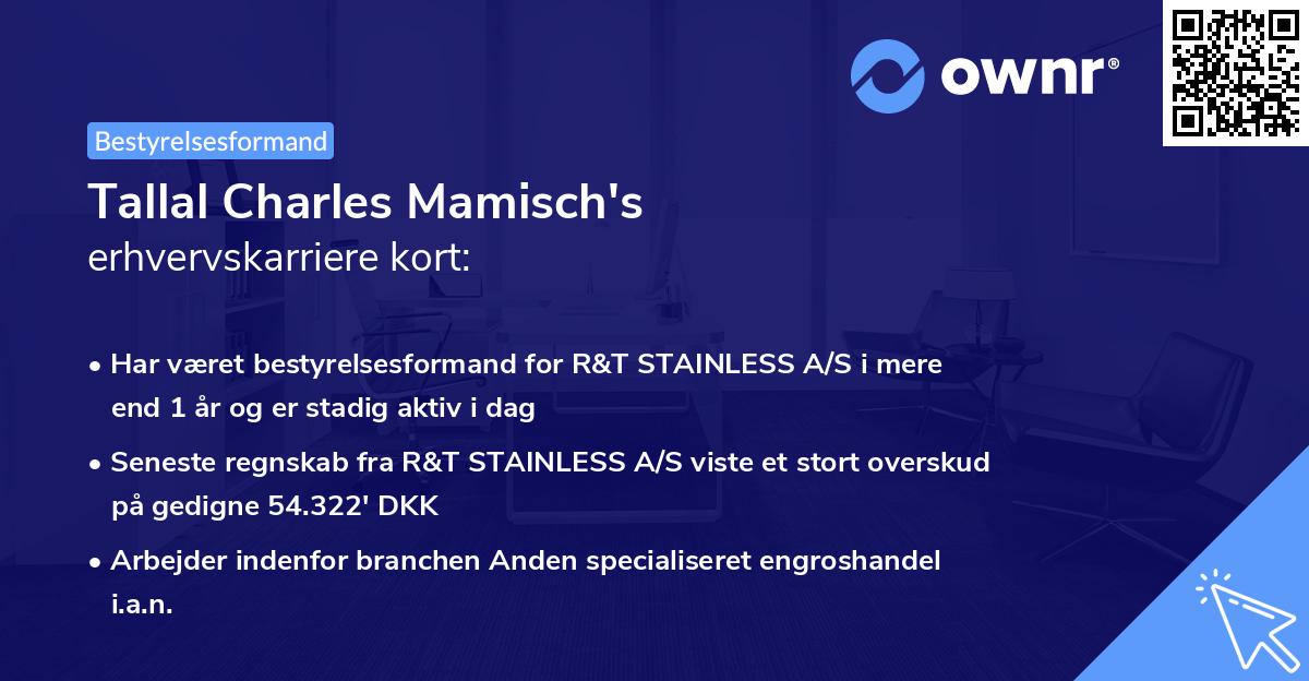 Tallal Charles Mamisch's erhvervskarriere kort