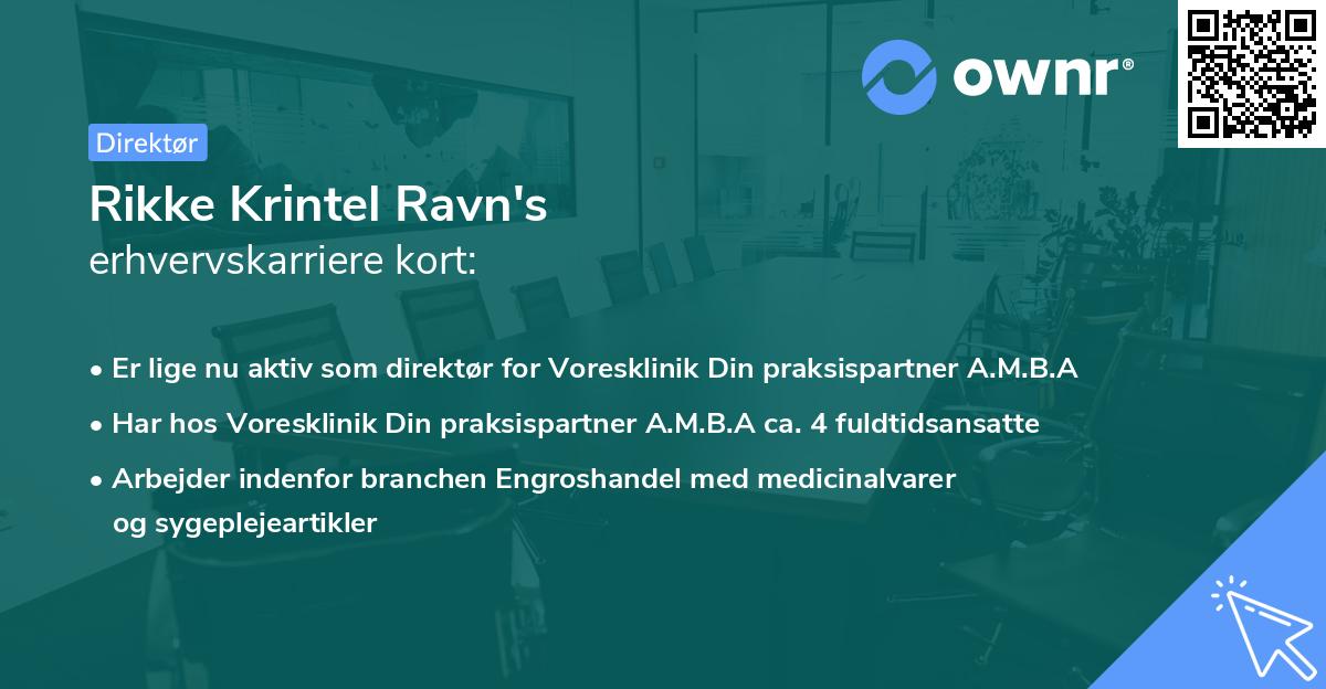 Rikke Krintel Ravn's erhvervskarriere kort