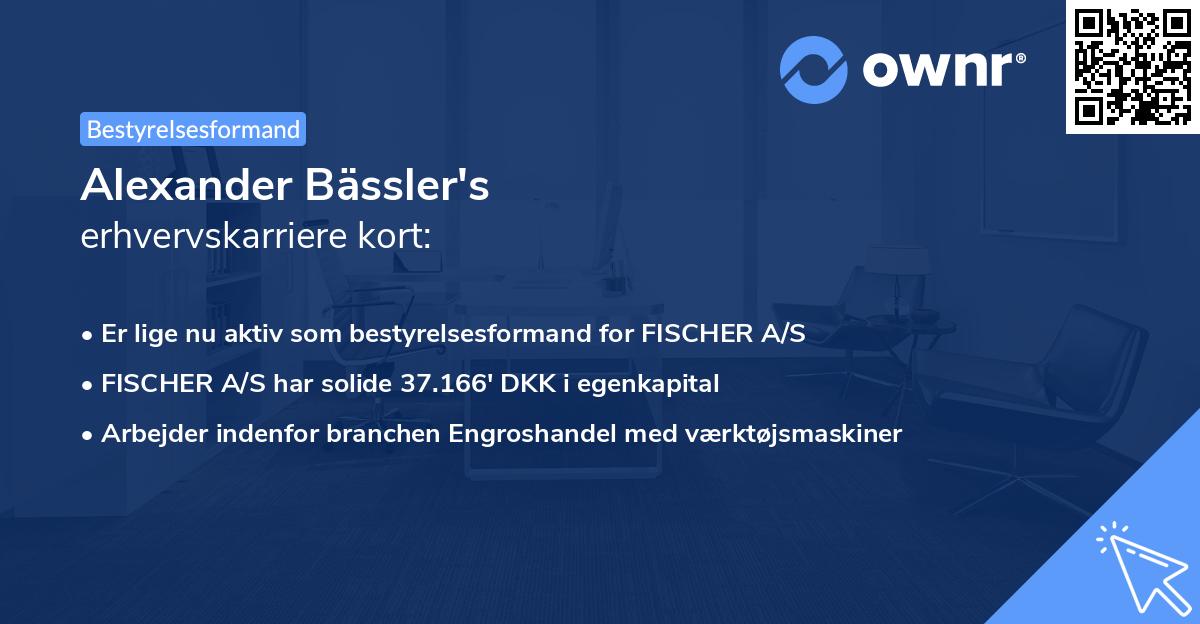 Alexander Bässler's erhvervskarriere kort