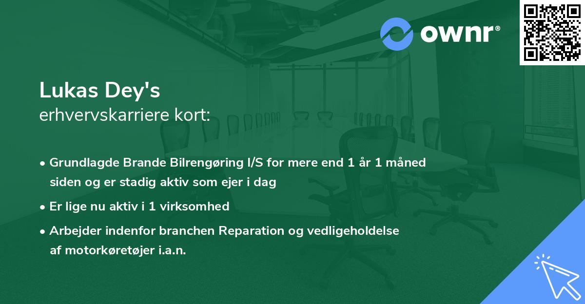Lukas Dey's erhvervskarriere kort