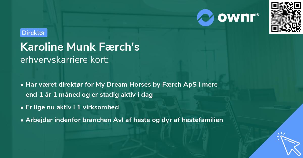 Karoline Munk Færch's erhvervskarriere kort