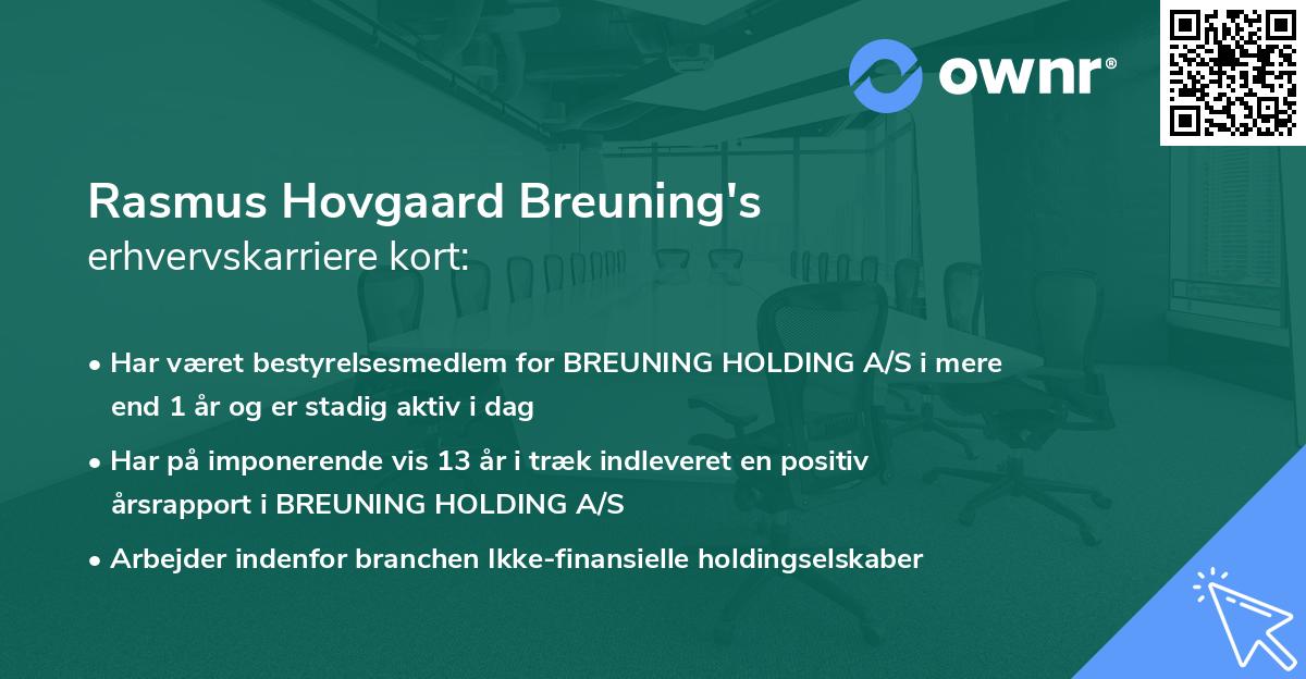 Rasmus Hovgaard Breuning's erhvervskarriere kort