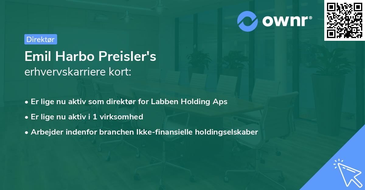 Emil Harbo Preisler's erhvervskarriere kort