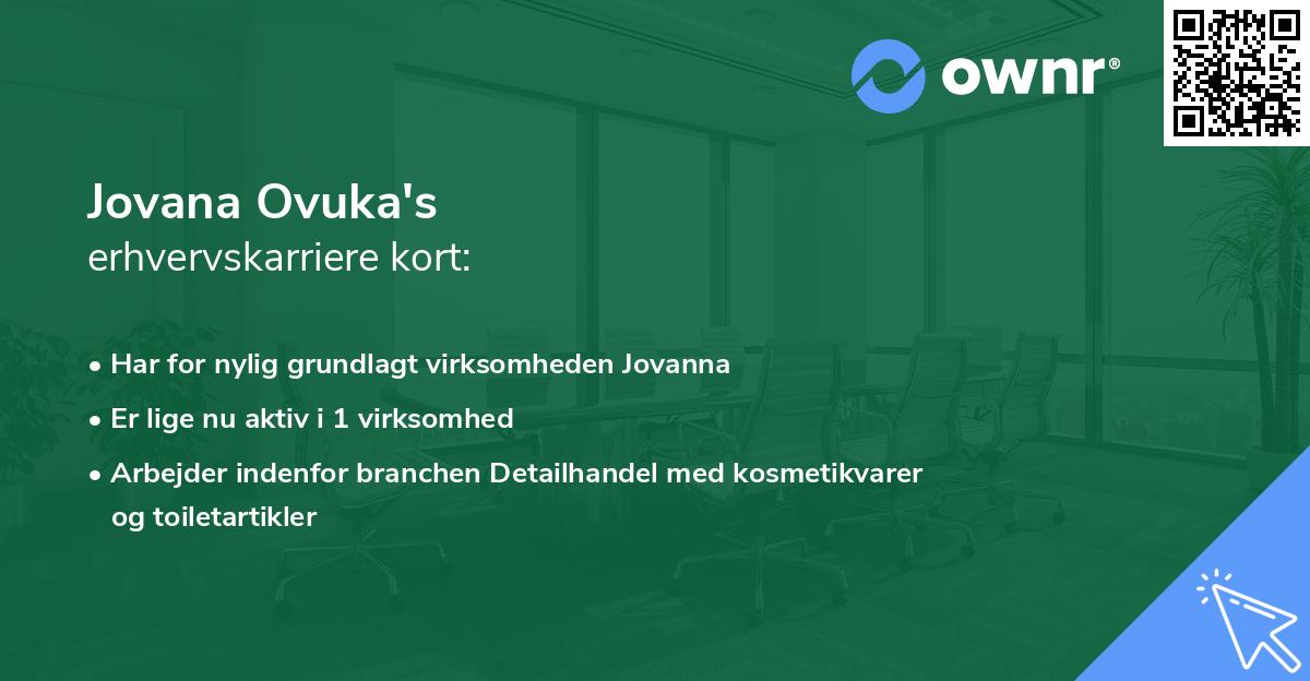 Jovana Ovuka's erhvervskarriere kort