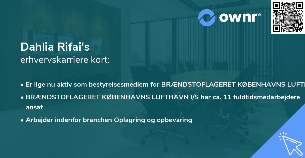 Dahlia Rifai's erhvervskarriere kort