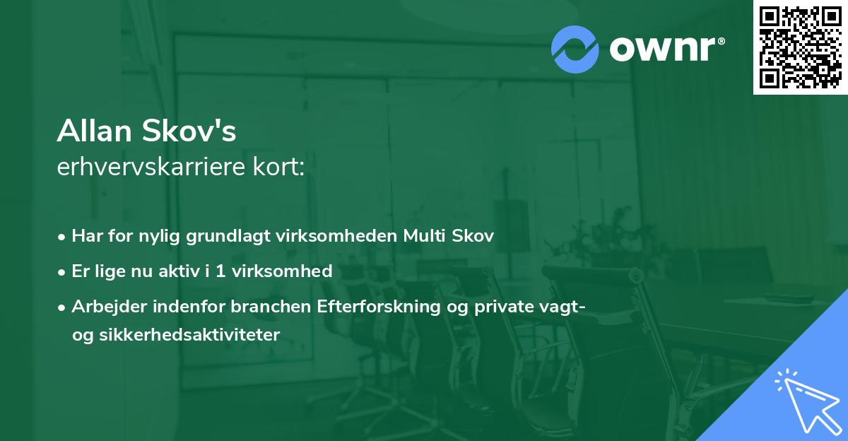 Allan Skov's erhvervskarriere kort