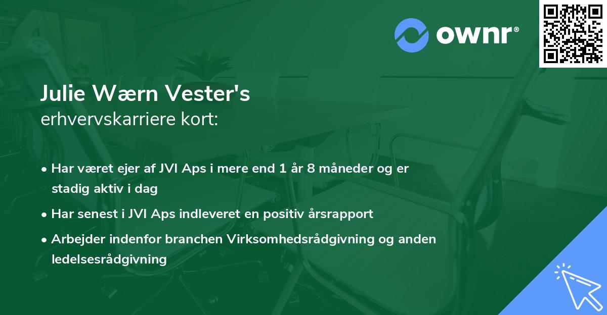 Julie Wærn Vester's erhvervskarriere kort
