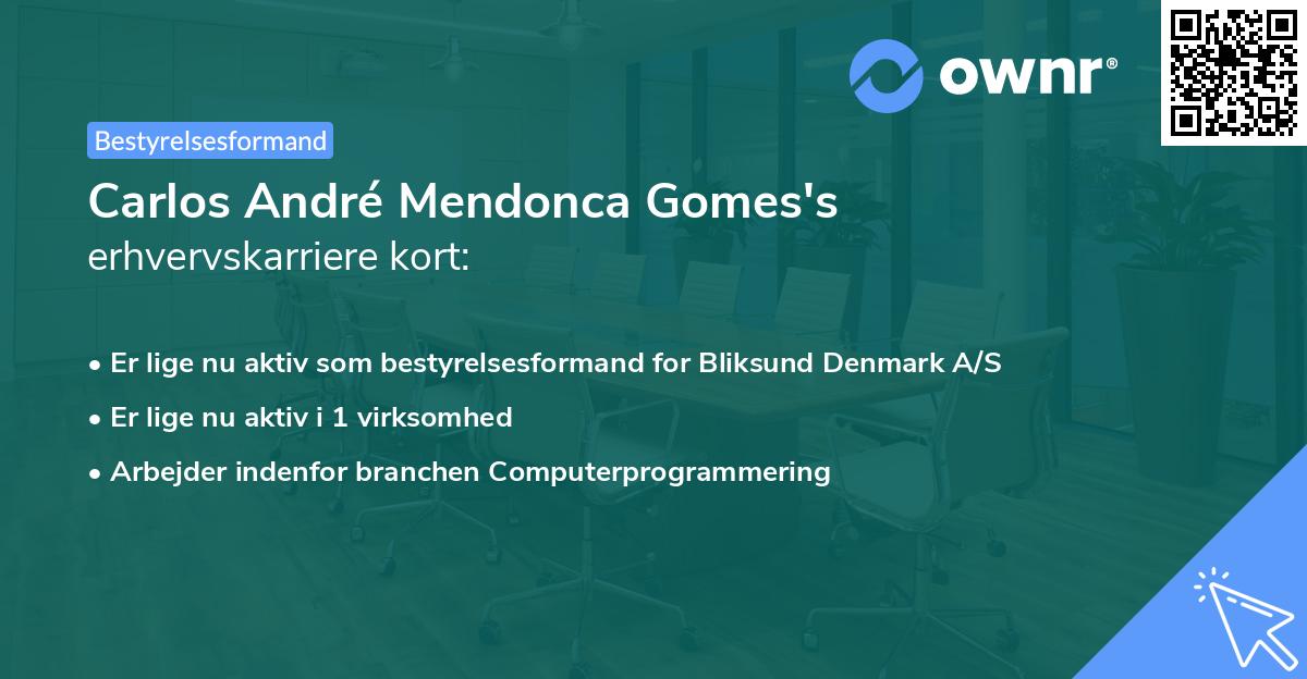 Carlos André Mendonca Gomes's erhvervskarriere kort