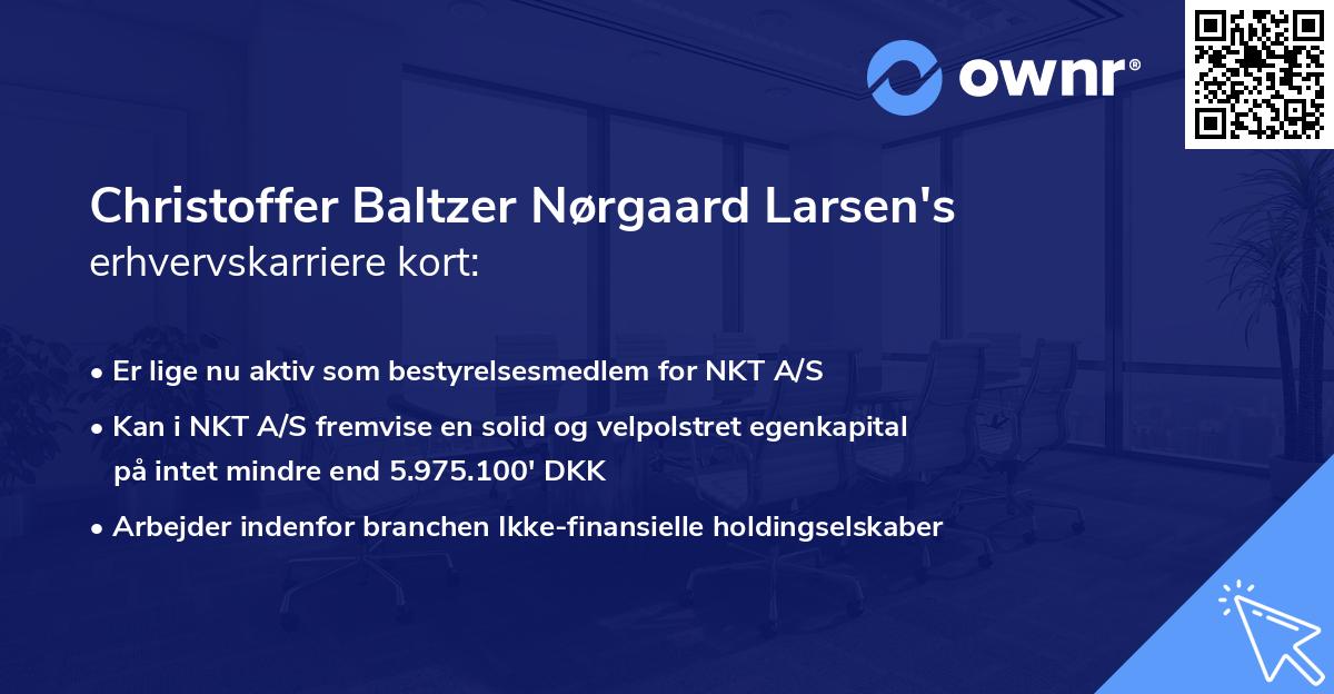 Christoffer Baltzer Nørgaard Larsen's erhvervskarriere kort
