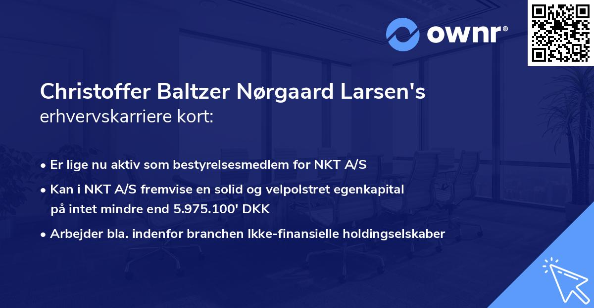 Christoffer Baltzer Nørgaard Larsen's erhvervskarriere kort