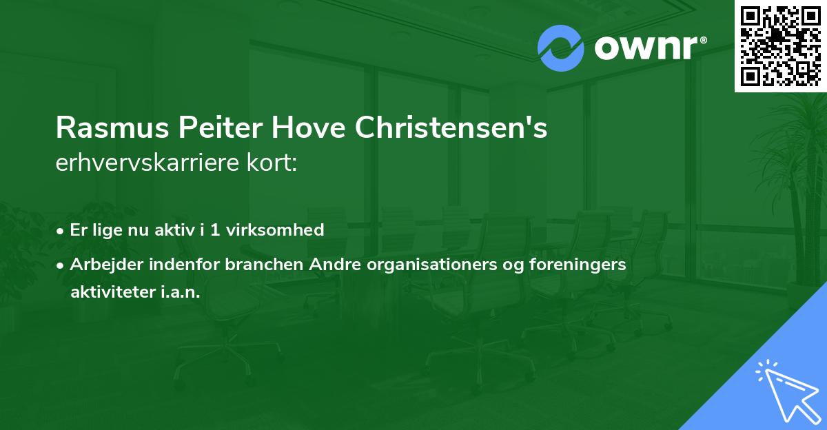 Rasmus Peiter Hove Christensen's erhvervskarriere kort