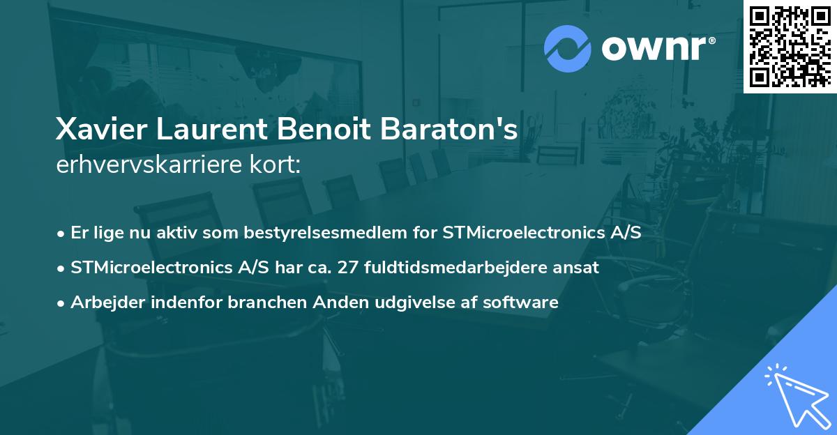 Xavier Laurent Benoit Baraton's erhvervskarriere kort