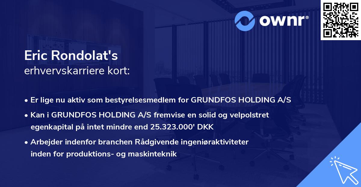Eric Rondolat's erhvervskarriere kort