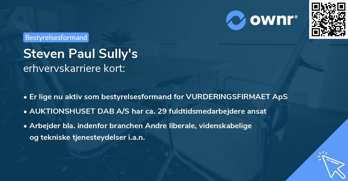 Steven Paul Sully's erhvervskarriere kort