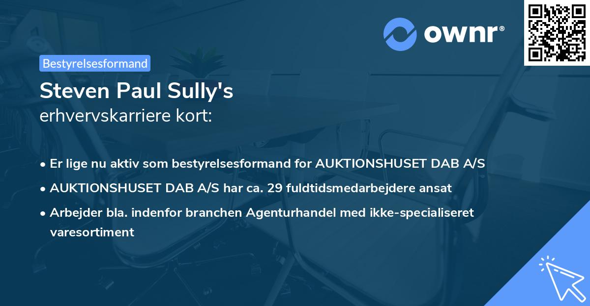 Steven Paul Sully's erhvervskarriere kort