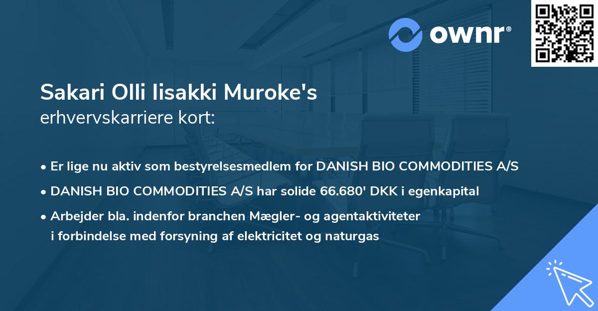Sakari Olli Iisakki Muroke's erhvervskarriere kort
