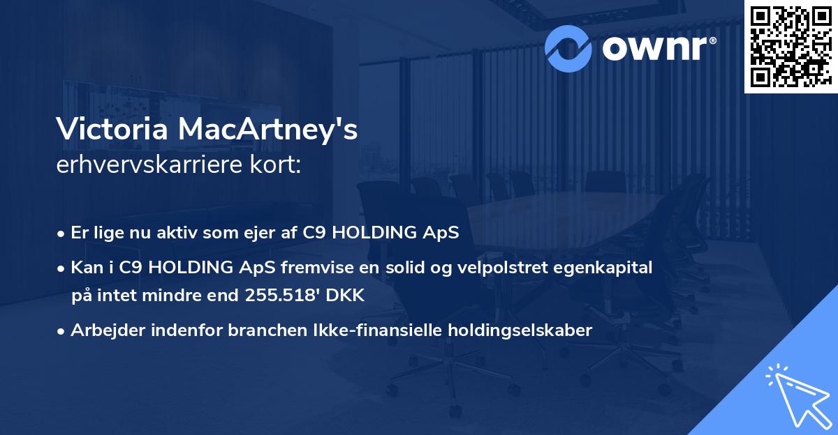Victoria MacArtney's erhvervskarriere kort