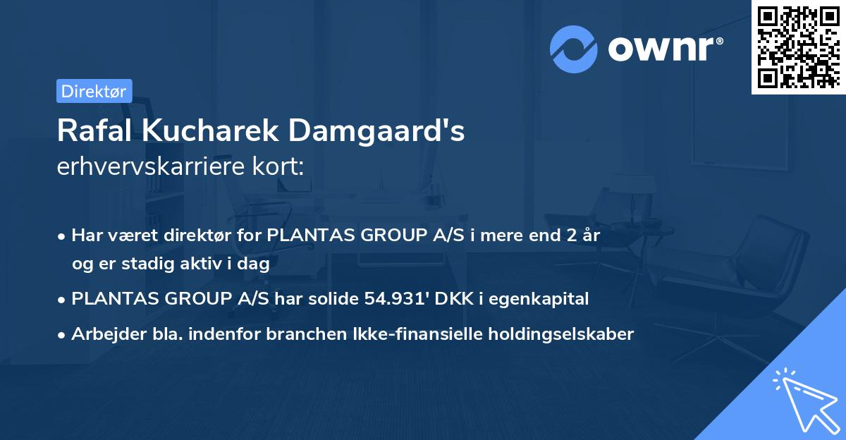 Rafal Kucharek Damgaard's erhvervskarriere kort