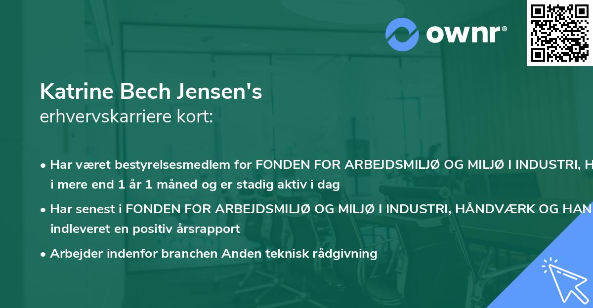 Katrine Bech Jensen's erhvervskarriere kort