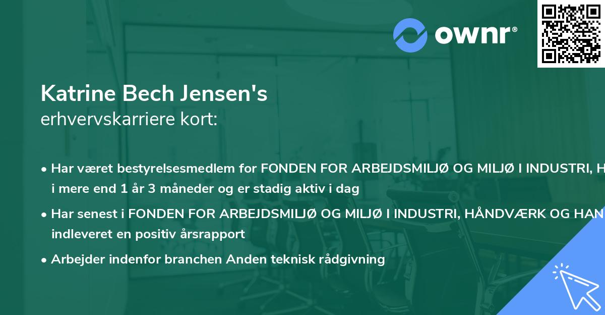 Katrine Bech Jensen's erhvervskarriere kort