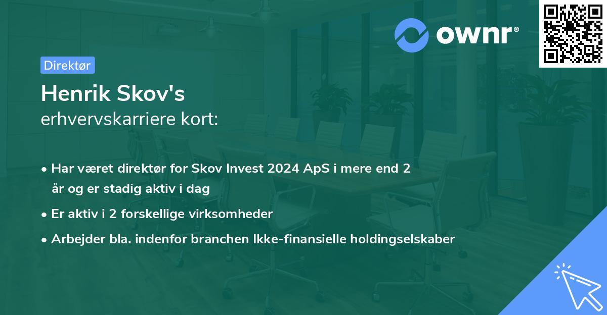 Henrik Skov's erhvervskarriere kort
