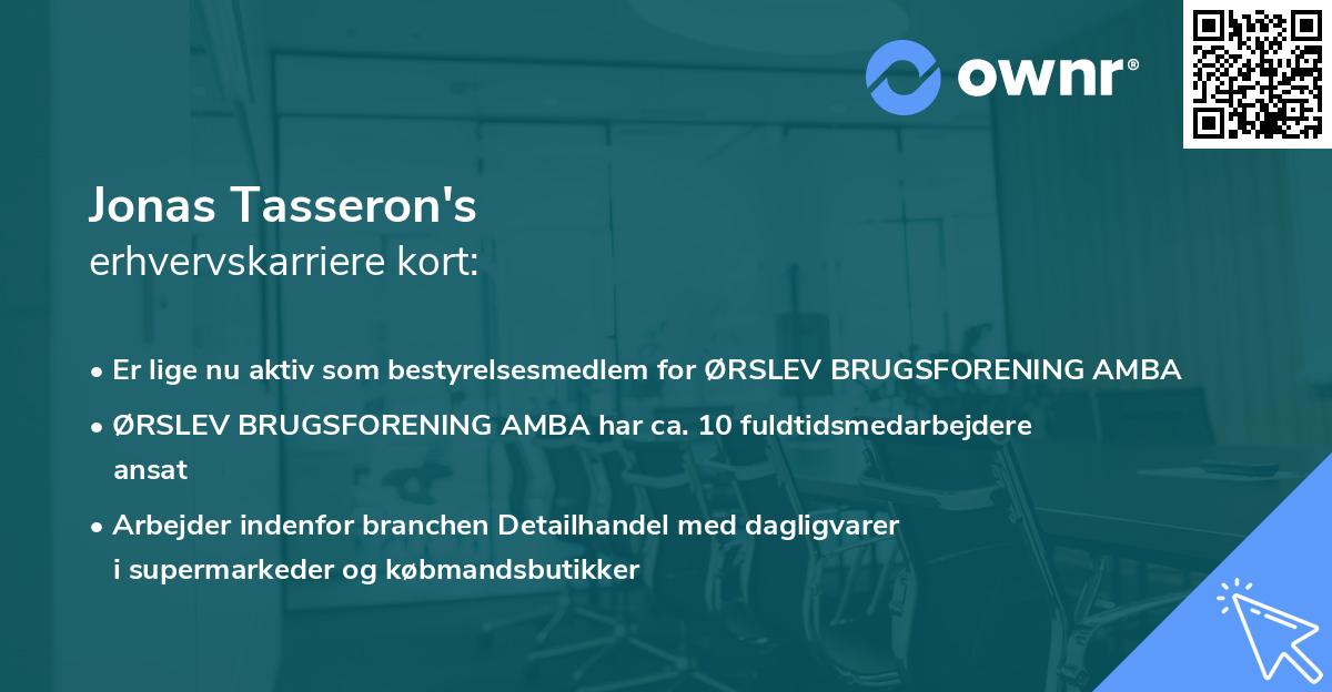 Jonas Tasseron's erhvervskarriere kort