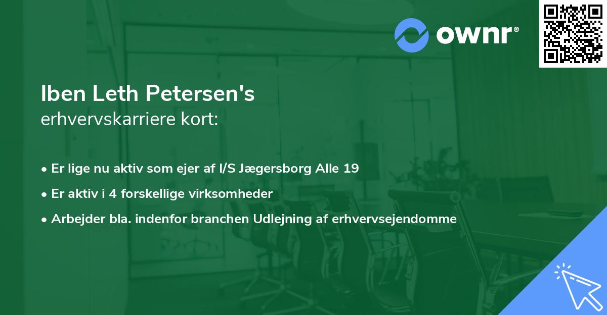Iben Leth Petersen's erhvervskarriere kort