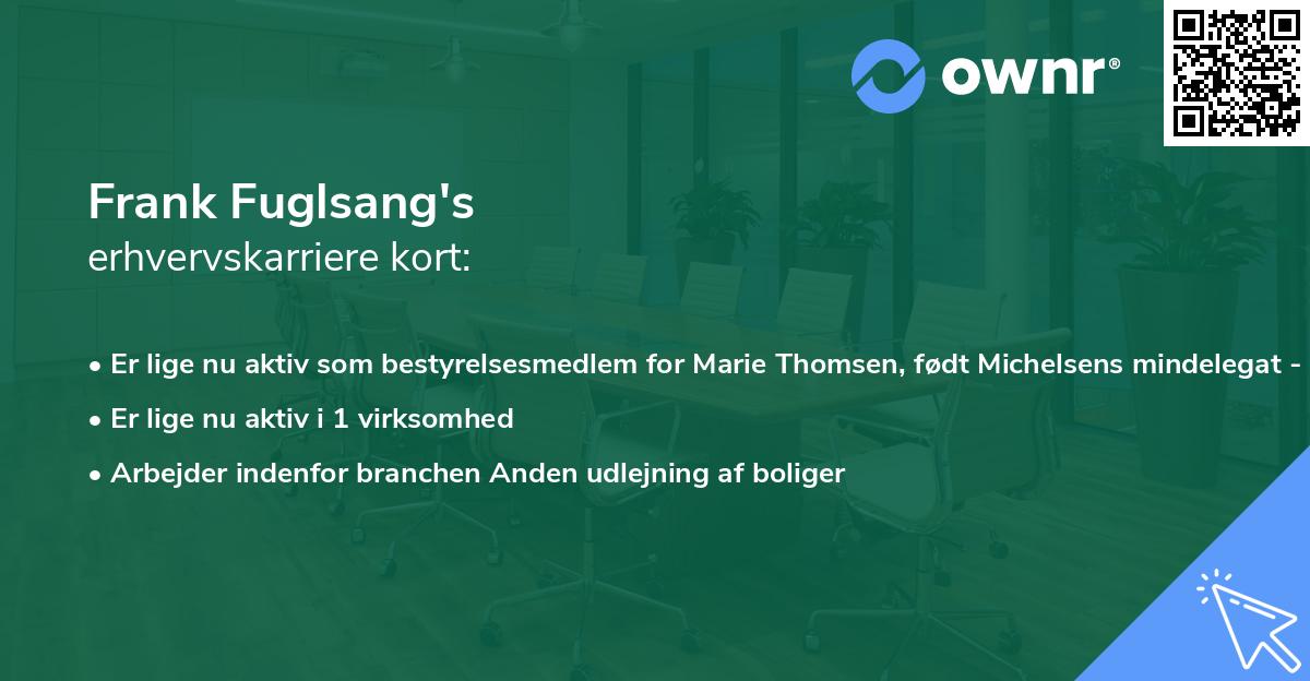 Frank Fuglsang's erhvervskarriere kort