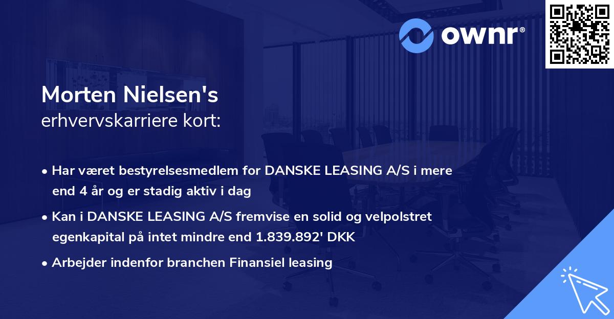 Morten Nielsen's erhvervskarriere kort