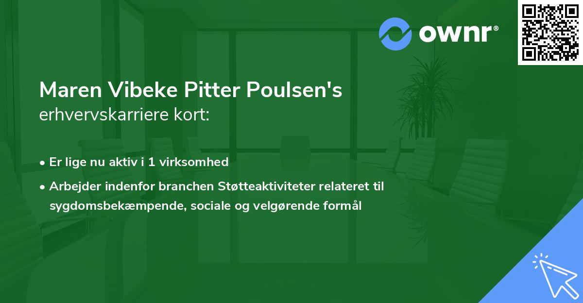 Maren Vibeke Pitter Poulsen's erhvervskarriere kort