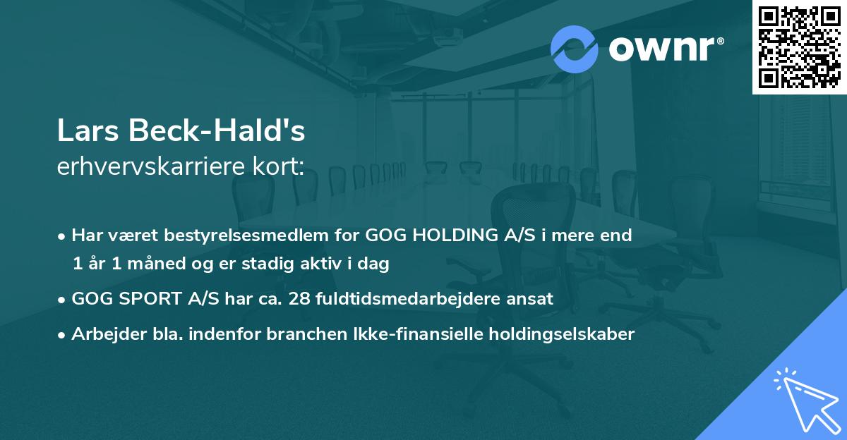 Lars Beck-Hald's erhvervskarriere kort