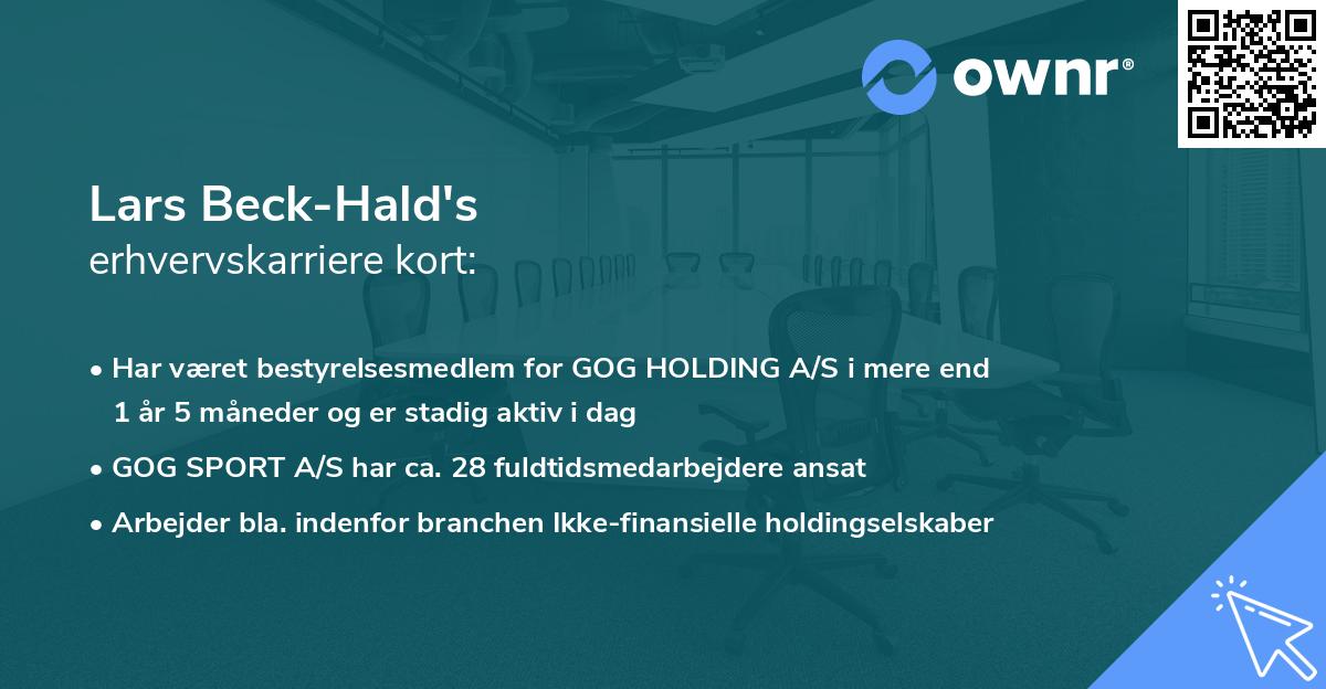 Lars Beck-Hald's erhvervskarriere kort