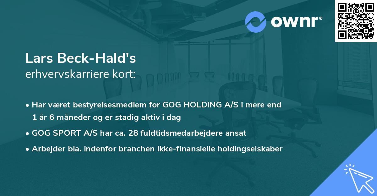 Lars Beck-Hald's erhvervskarriere kort