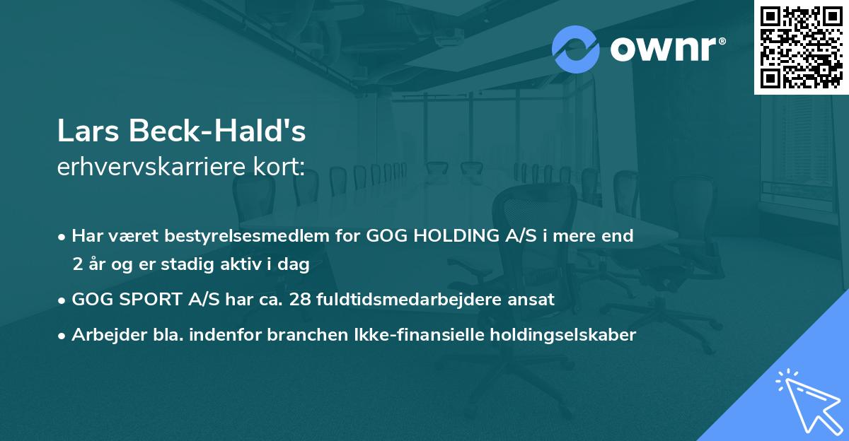 Lars Beck-Hald's erhvervskarriere kort