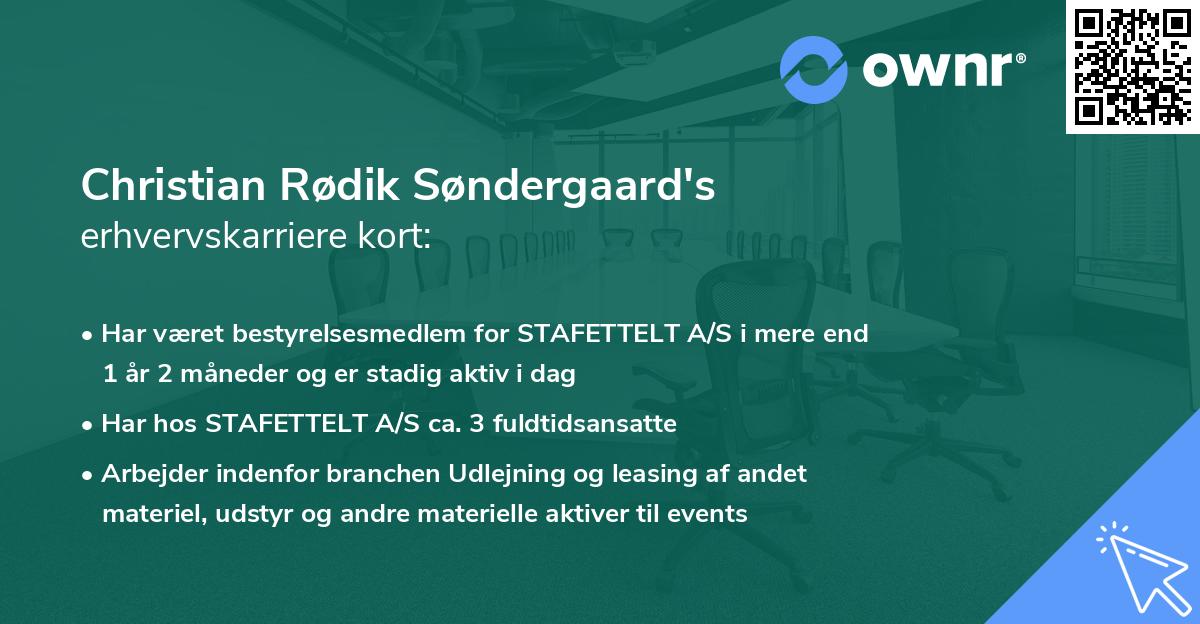 Christian Rødik Søndergaard's erhvervskarriere kort