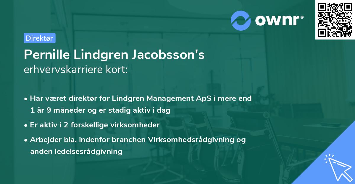 Pernille Lindgren Jacobsson's erhvervskarriere kort