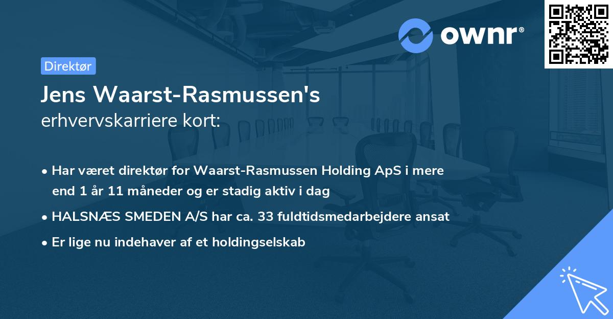 Jens Waarst-Rasmussen's erhvervskarriere kort