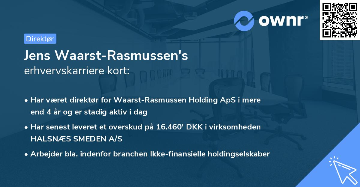 Jens Waarst-Rasmussen's erhvervskarriere kort