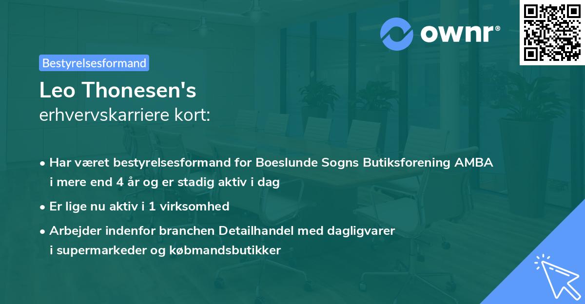 Leo Thonesen's erhvervskarriere kort