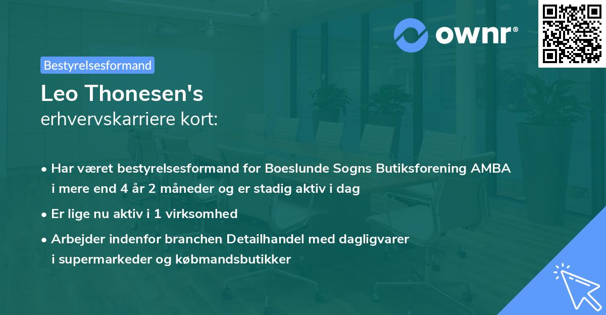 Leo Thonesen's erhvervskarriere kort