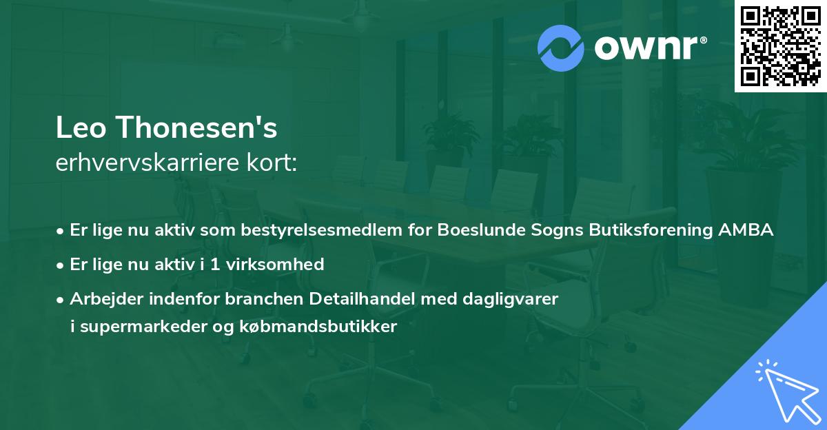 Leo Thonesen's erhvervskarriere kort