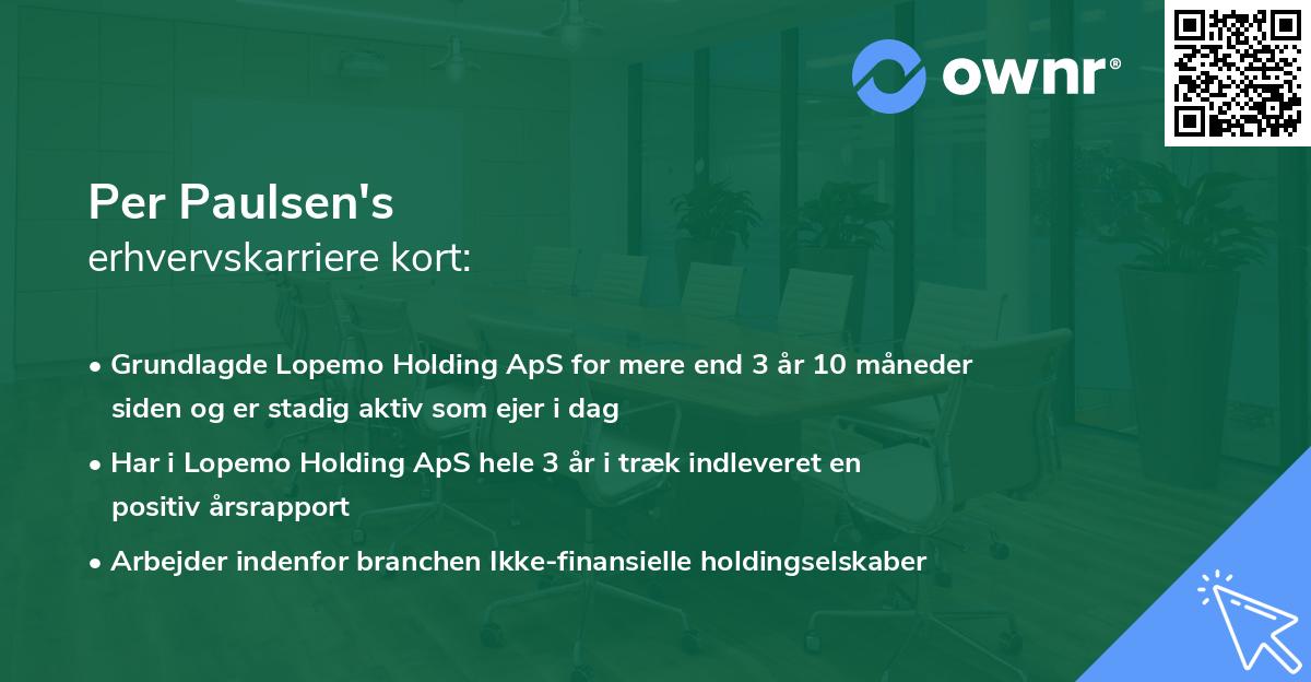 Per Paulsen's erhvervskarriere kort