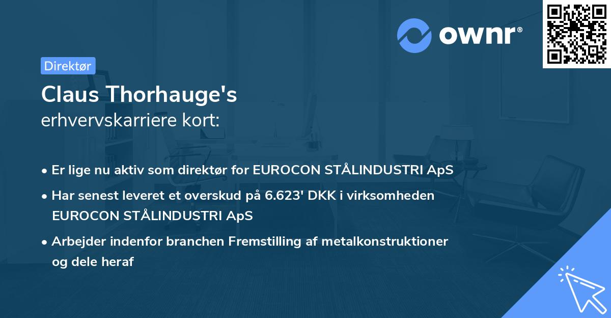 Claus Thorhauge's erhvervskarriere kort