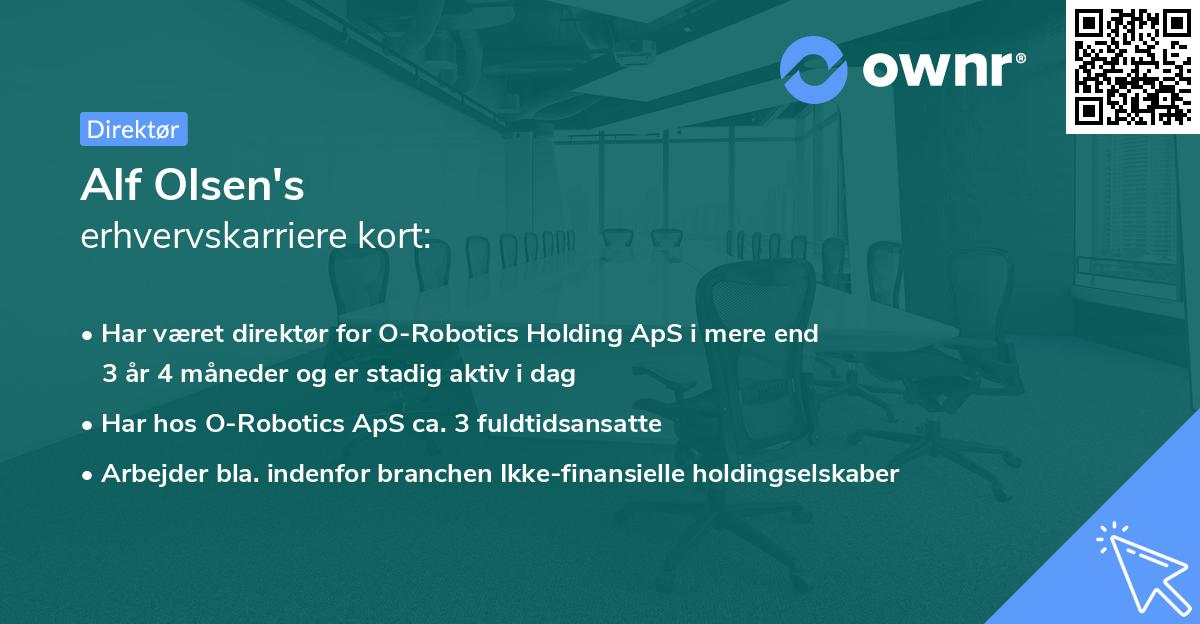 Alf Olsen's erhvervskarriere kort