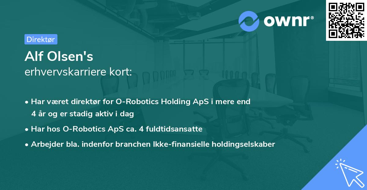 Alf Olsen's erhvervskarriere kort