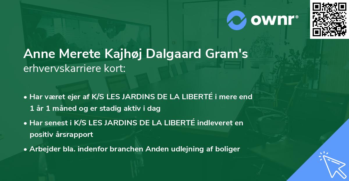 Anne Merete Kajhøj Dalgaard Gram's erhvervskarriere kort