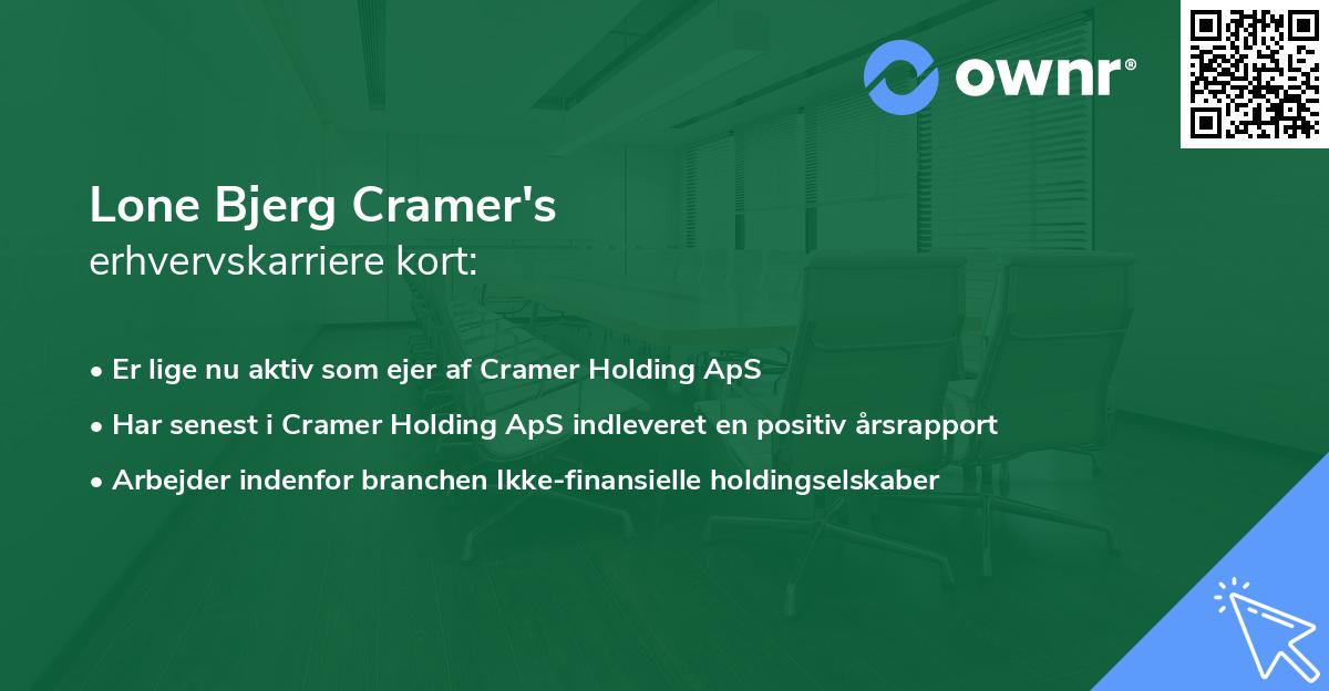 Lone Bjerg Cramer's erhvervskarriere kort