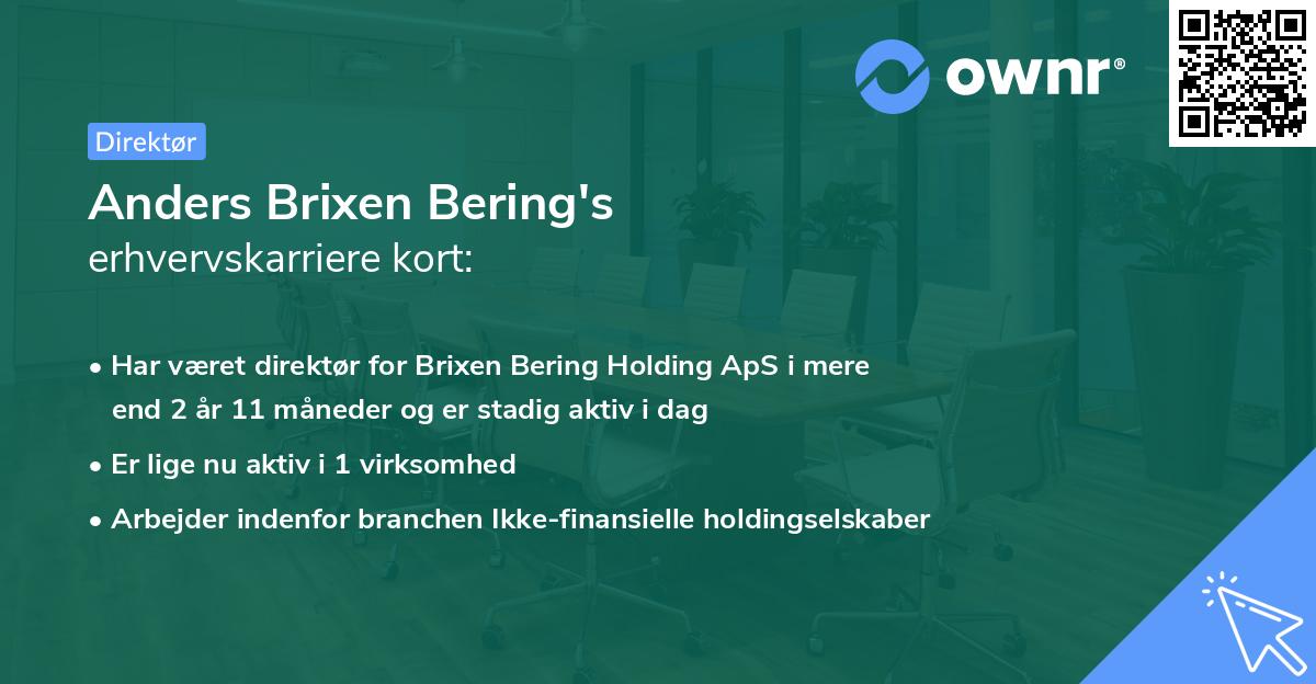 Anders Brixen Bering's erhvervskarriere kort
